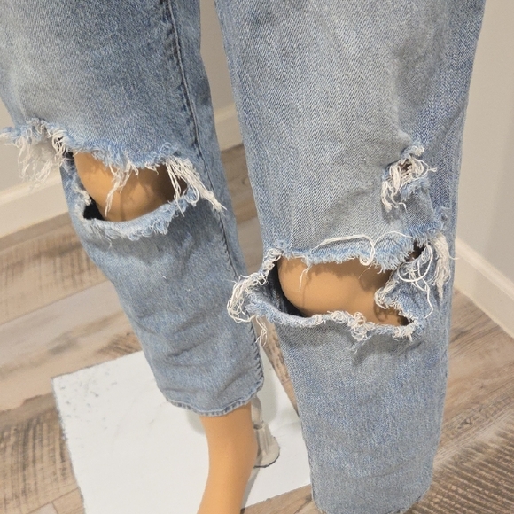 Pistola Ripped Light Blue Cropped Jeans - Picture 2 of 10
